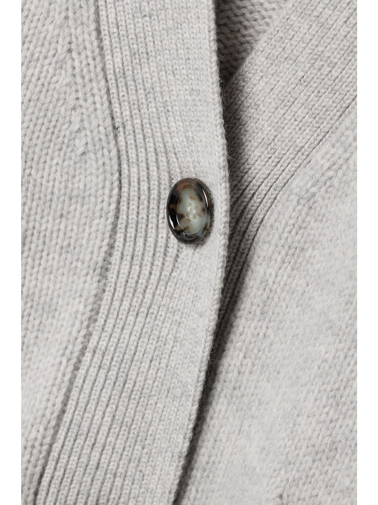 + NET SUSTAIN Wool and cashmere-blend cardigan Light gray - 5