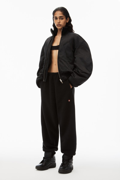 Alexander Wang sweatpant in teddy fleece with red apple logo outlook