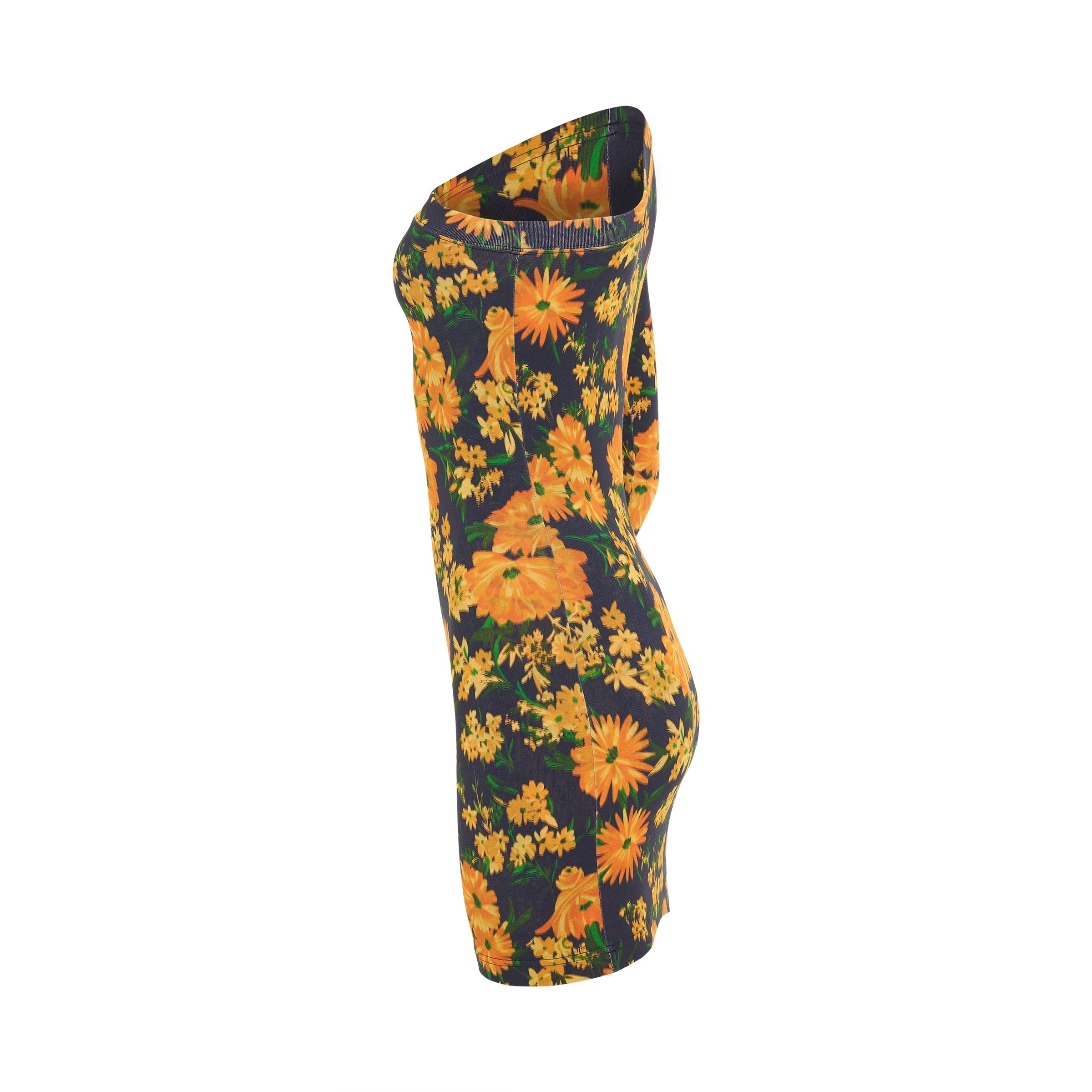 Asymmetric Mini Dress in Yellow/Navy - 3
