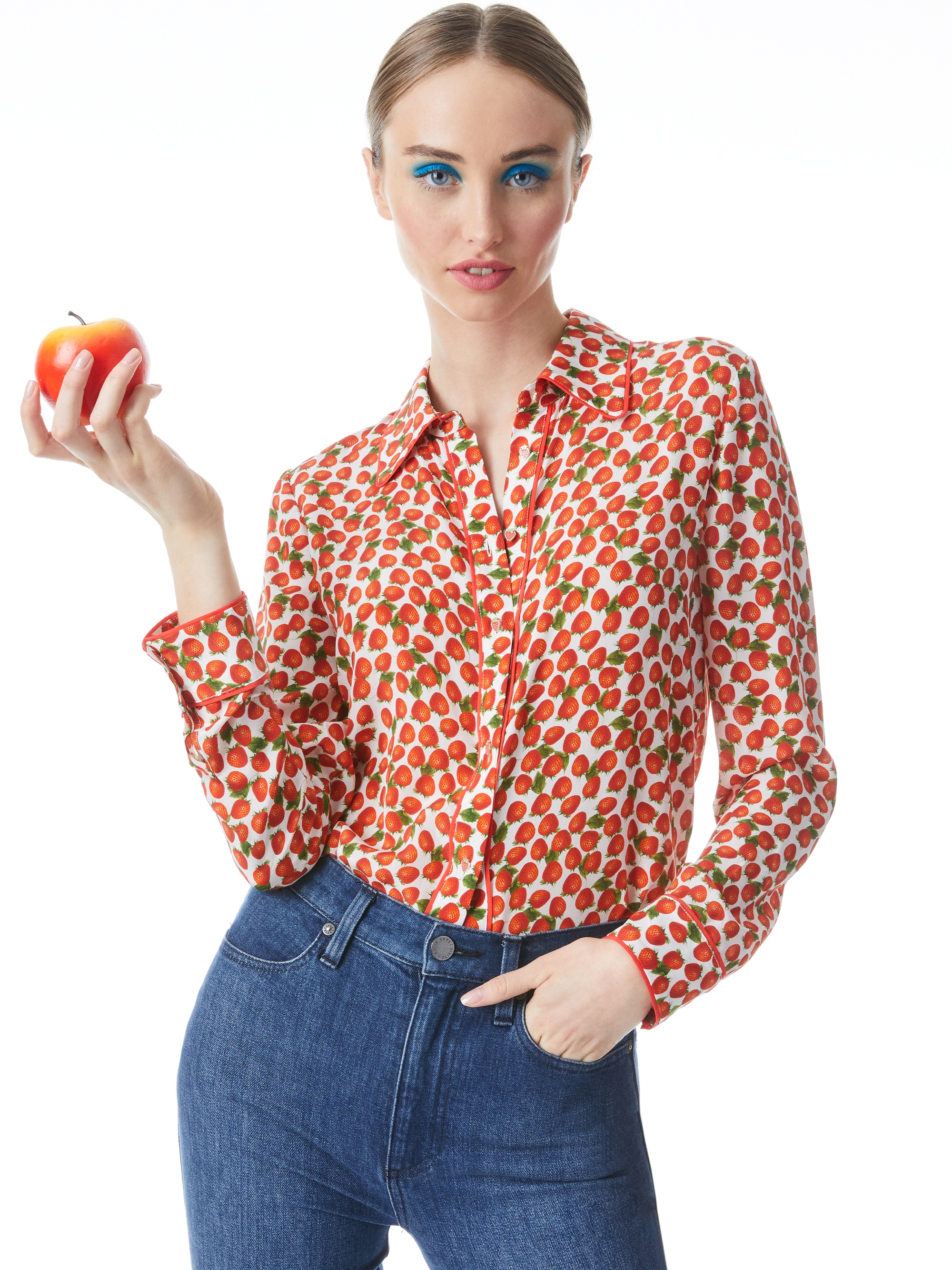 WILLA PLACKET TOP WITH PIPING - 2