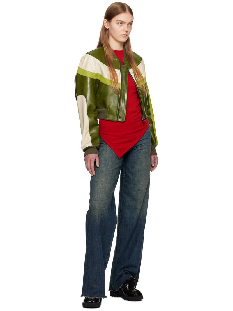 Andersson Bell Green & Beige Lilu Bomber Jacket outlook