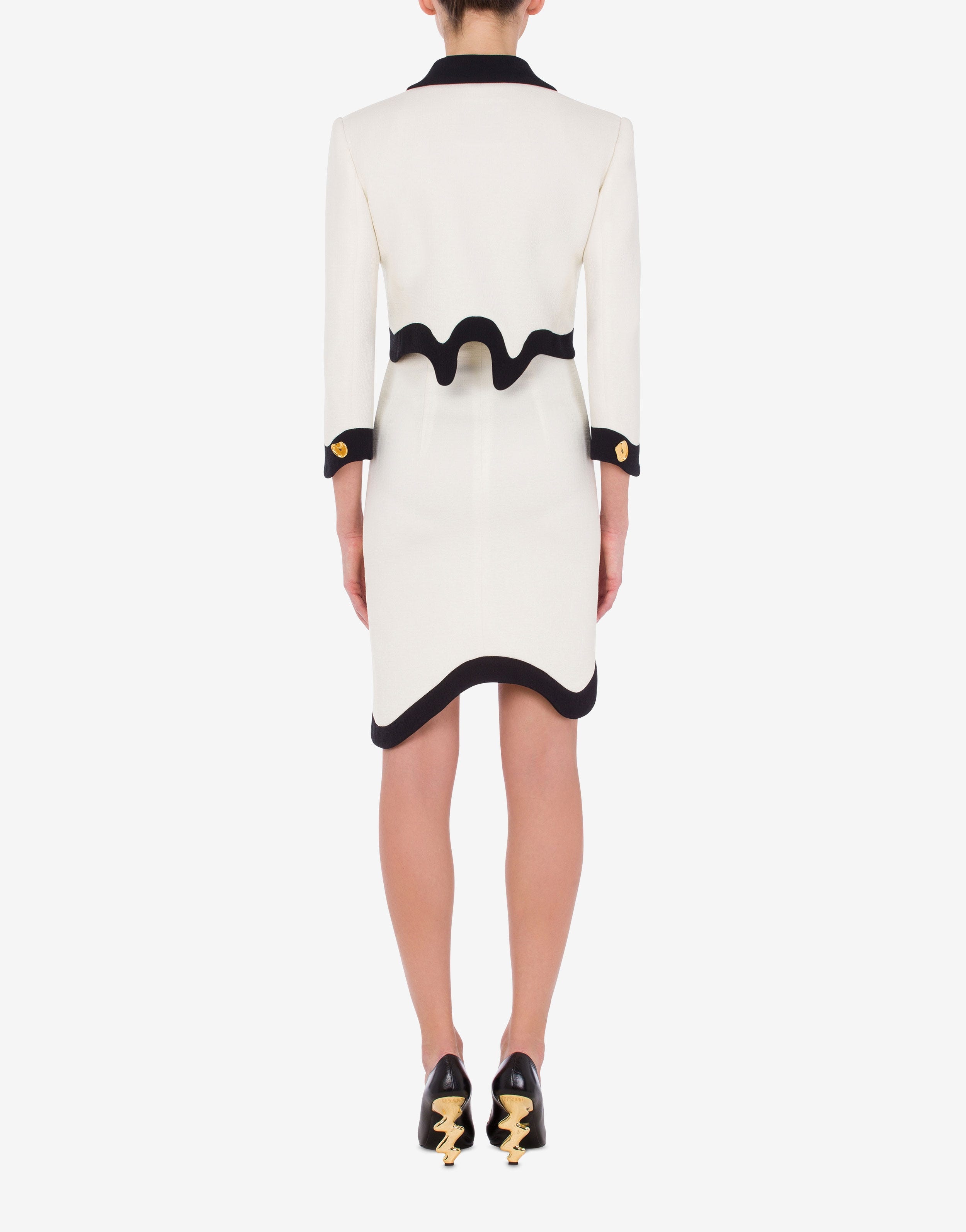 MORPHED EFFECT STRETCH CRÊPE CROP JACKET - 3