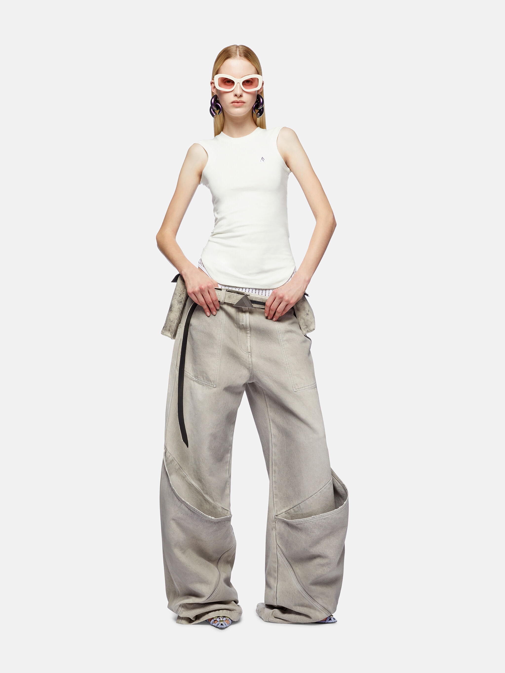 VINTAGE GREY LONG PANTS - 2