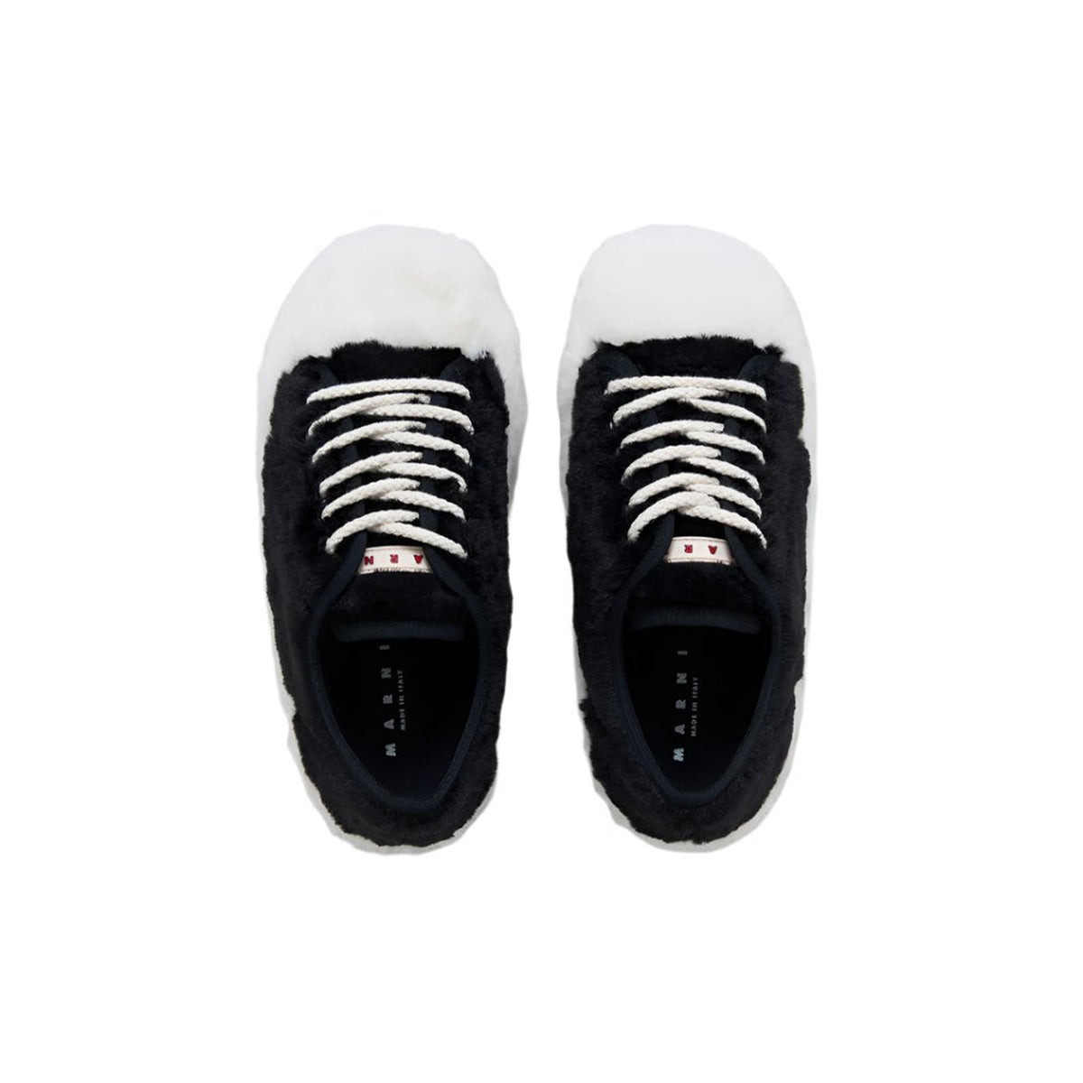 WOMEN'S FLUFFY SNEAKERS (BLACK/WHITE) - 5
