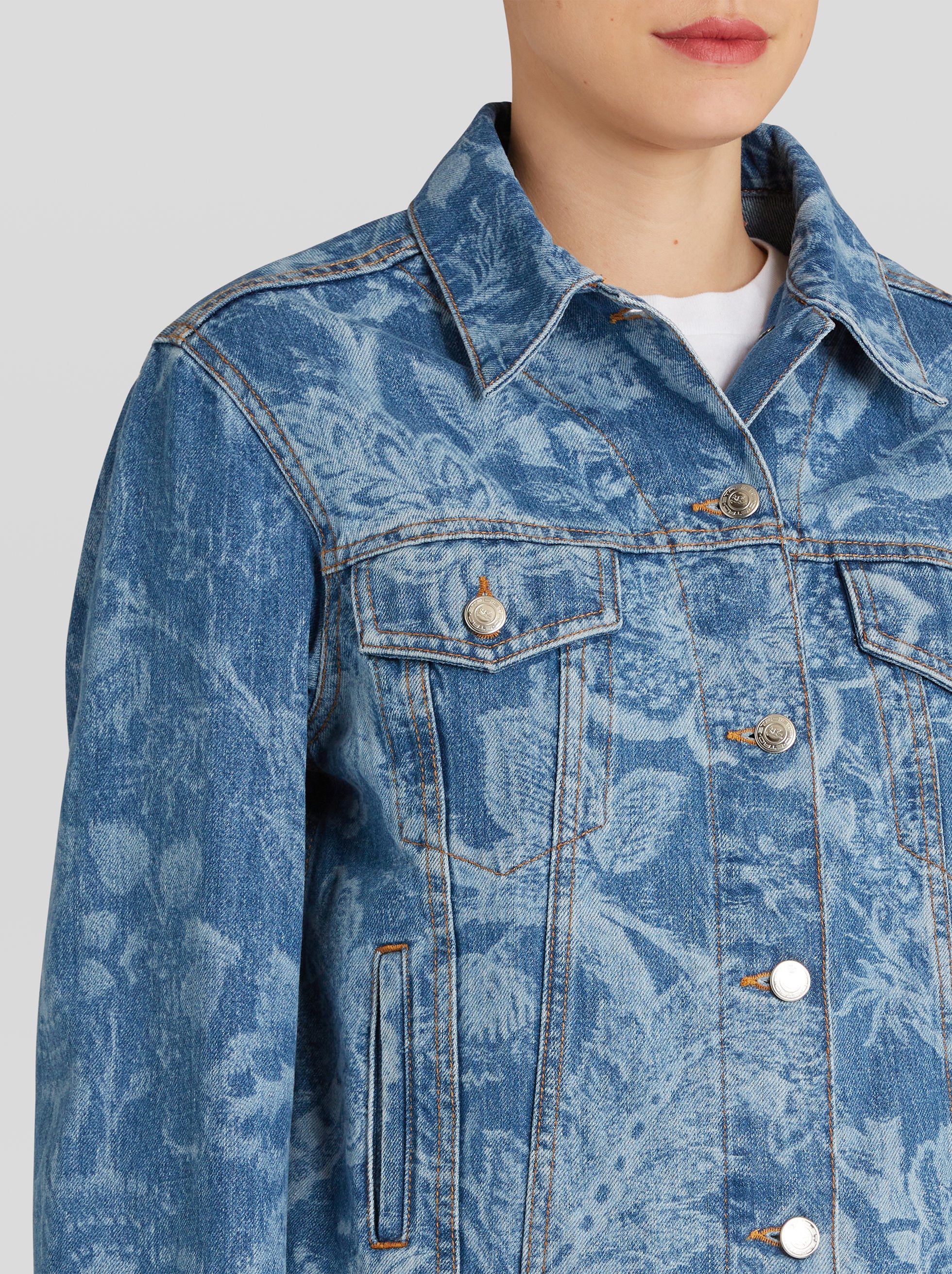 FLORAL DENIM JACKET - 2