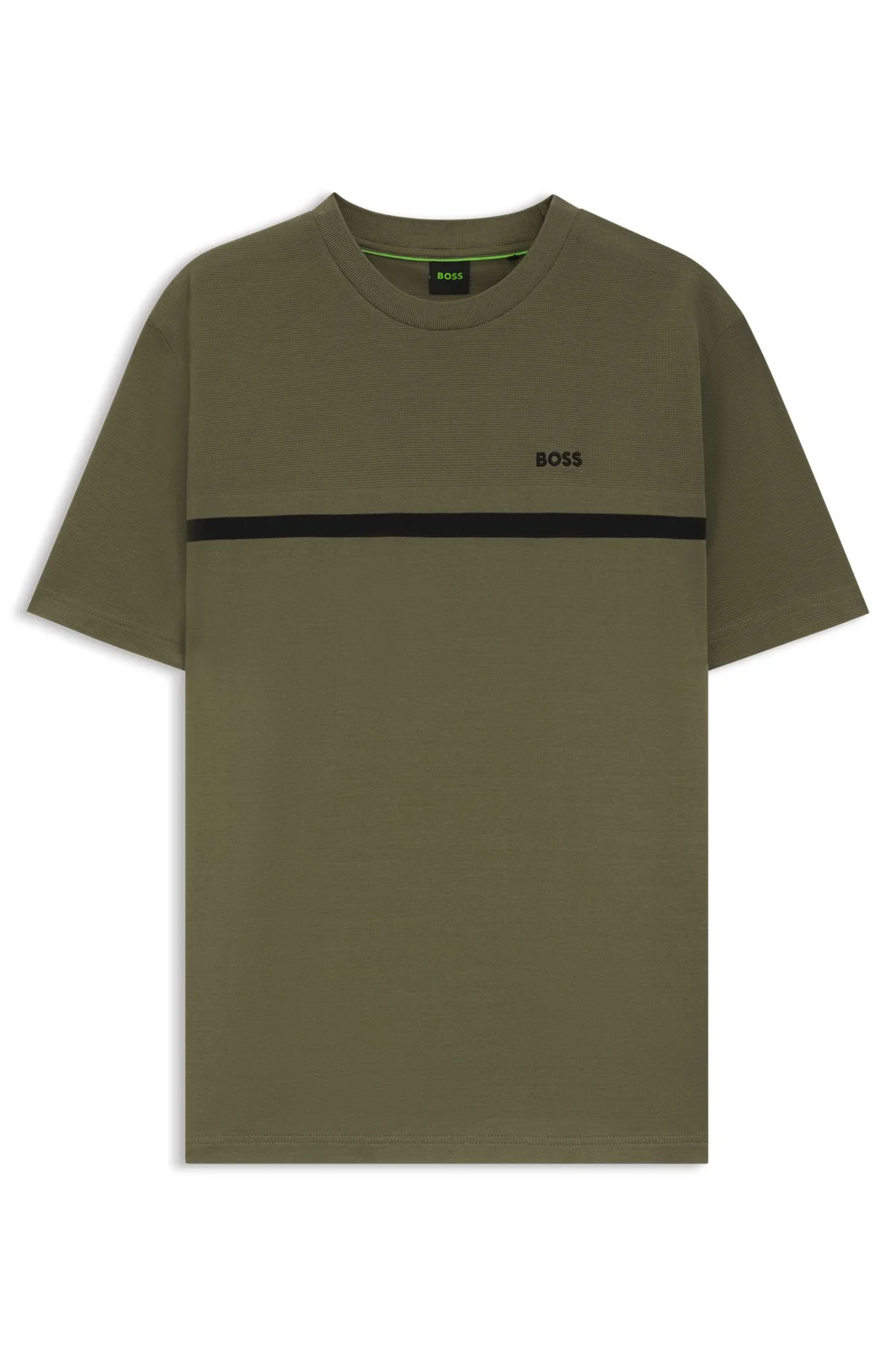 COTTON T-SHIRT WITH LOGO AND STRIPE - 1