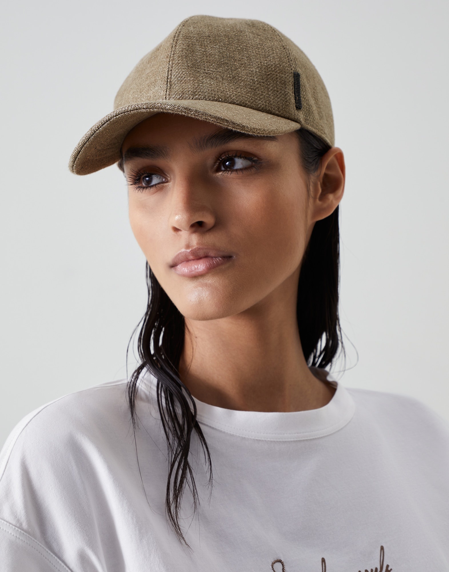 Sparkling linen baseball cap with shiny tab - 3