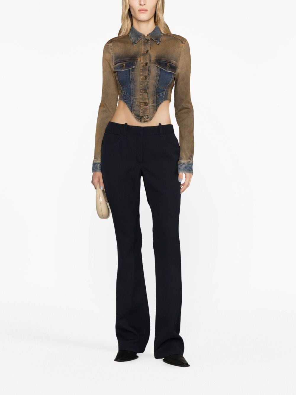 virgin wool flared trousers - 2