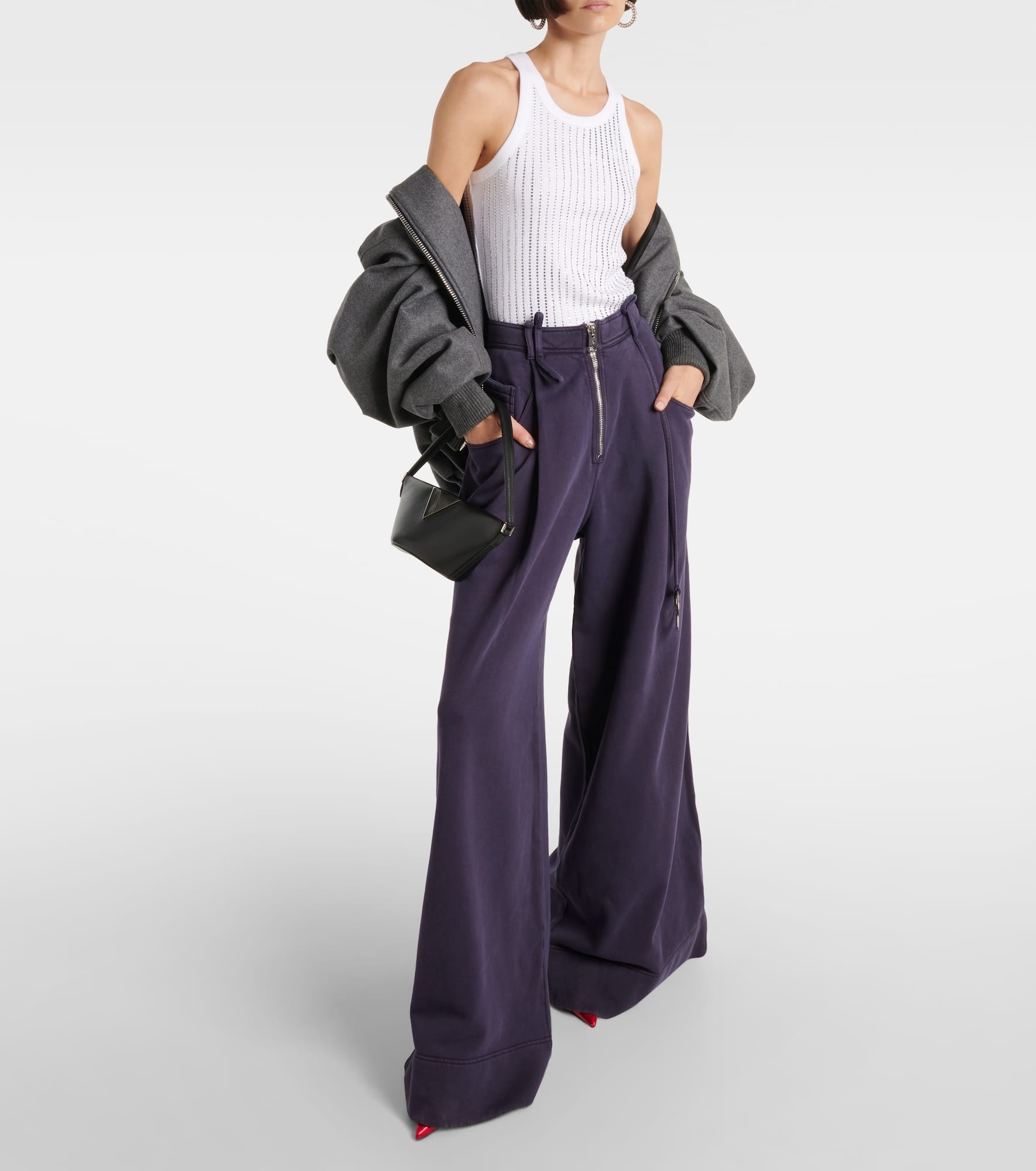 High-rise cotton wide-leg pants - 2