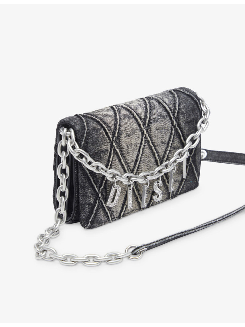 Diesel Charm D Quilted Denim Strap Wallet outlook