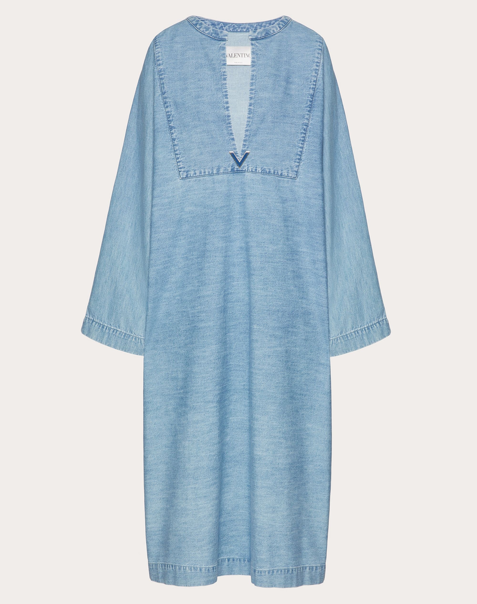 CHAMBRAY DENIM LONG KAFTAN - 1