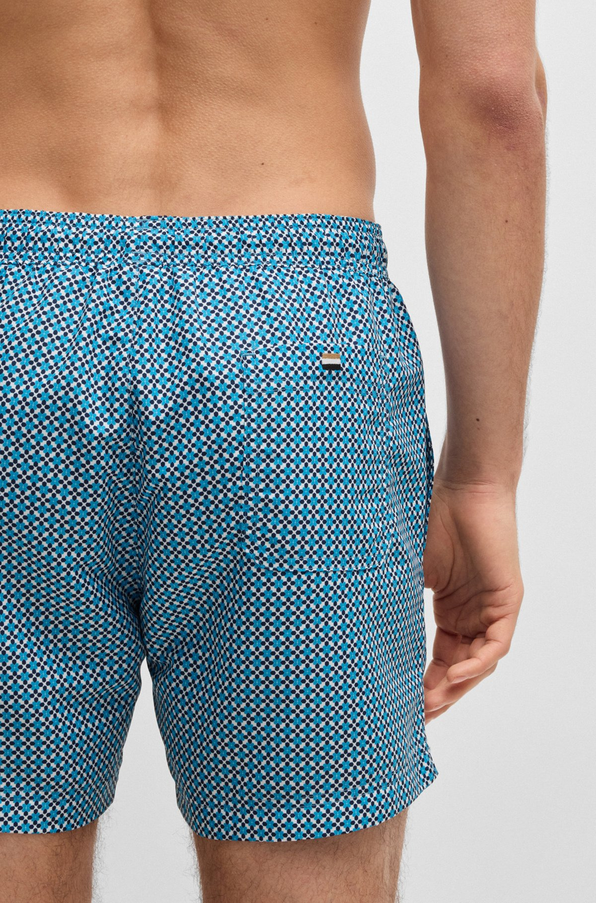DRAWSTRING-WAIST SWIM SHORTS WITH ALL-OVER PRINT - 3