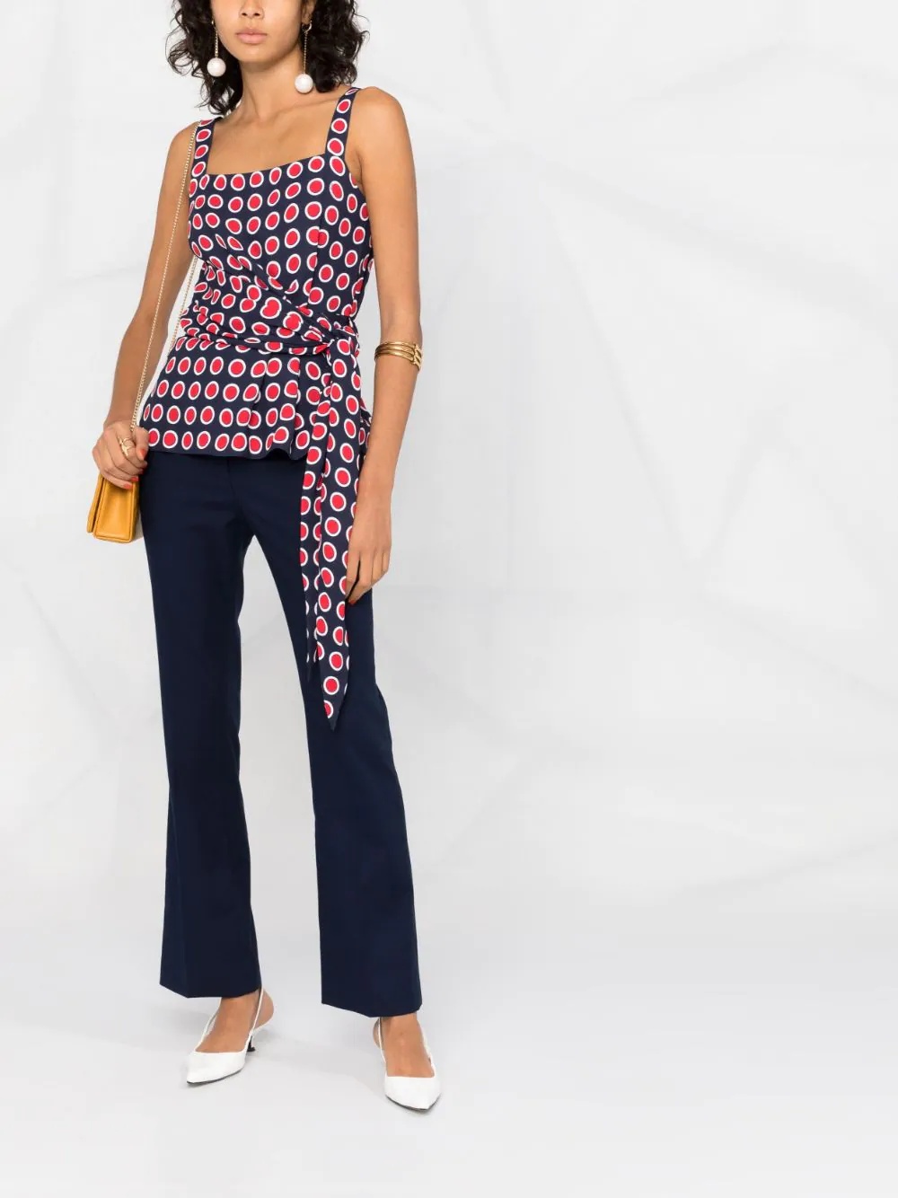 polka-dot belted tank top - 2
