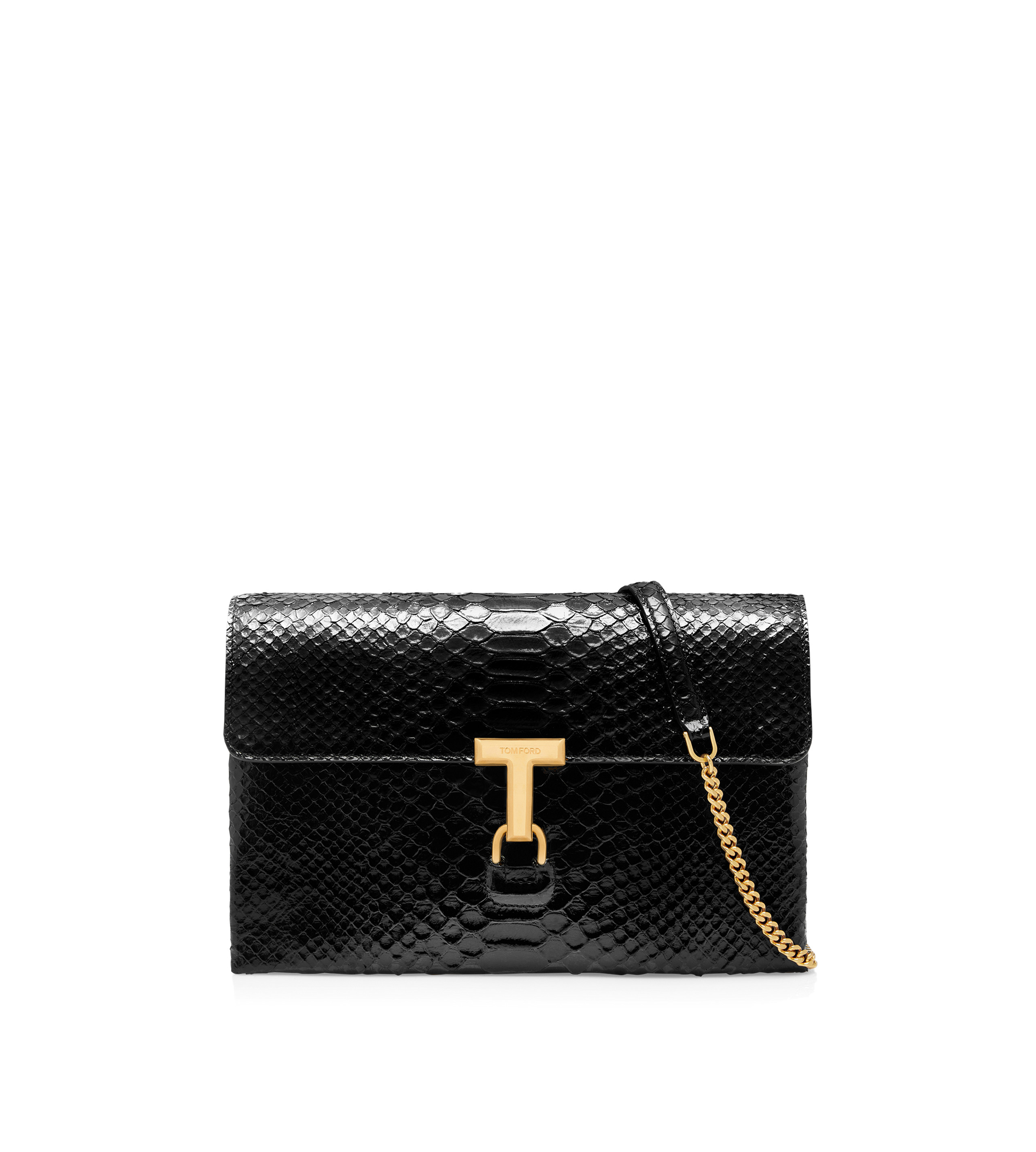 STAMPED PYTHON LEATHER MONARCH MEDIUM SHOULDER BAG - 1