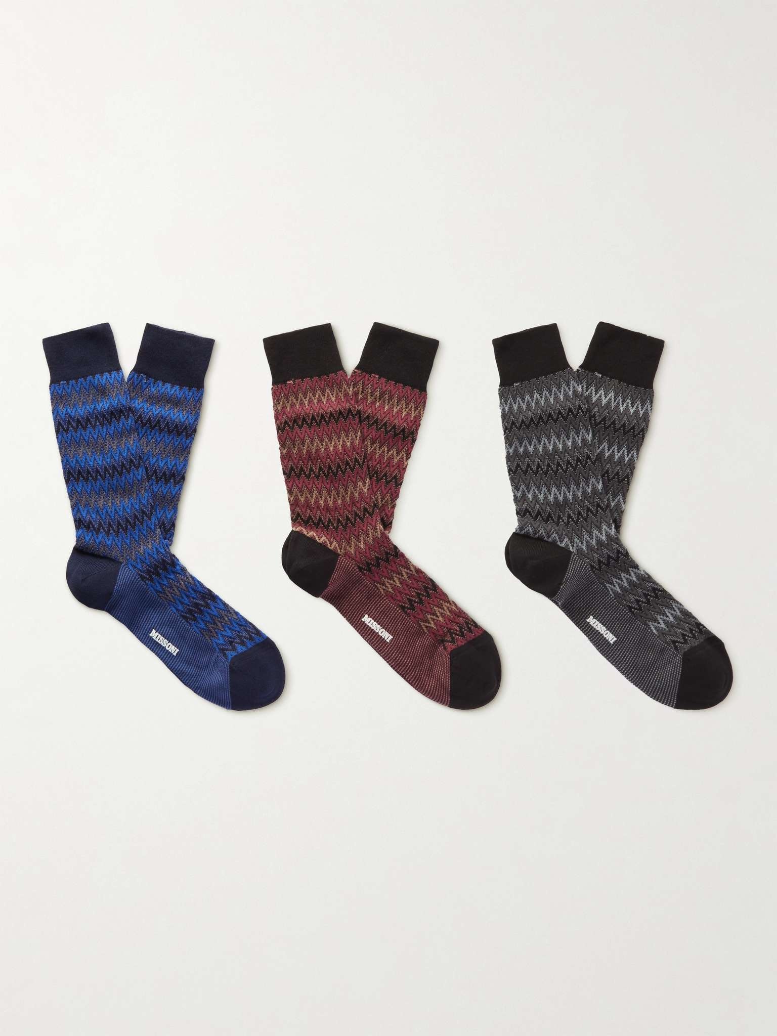 Three-Pack Cotton-Blend Socks - 3