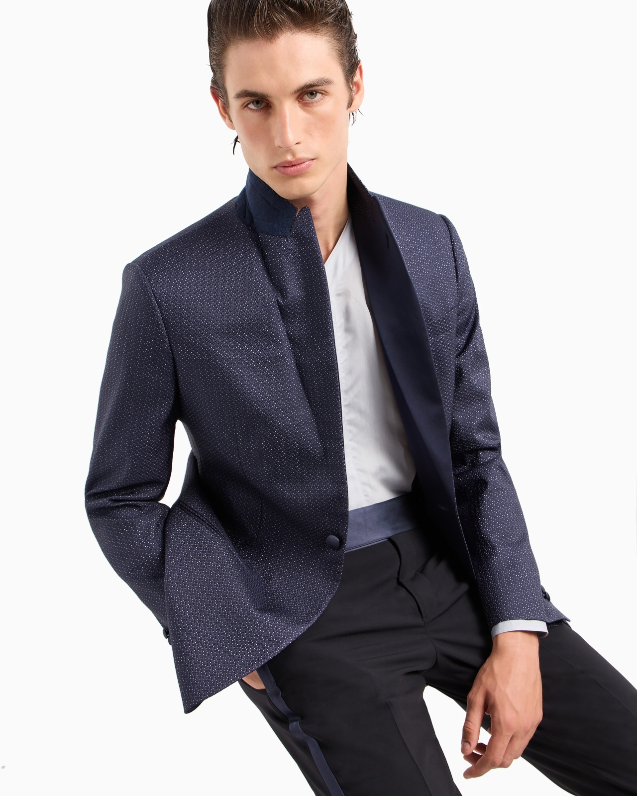 Wool crêpe tuxedo trousers - 6