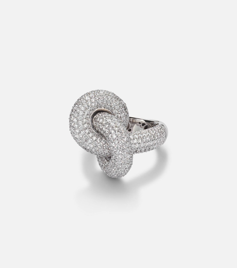 Legacy Knot Big 18kt white gold ring with diamonds 1