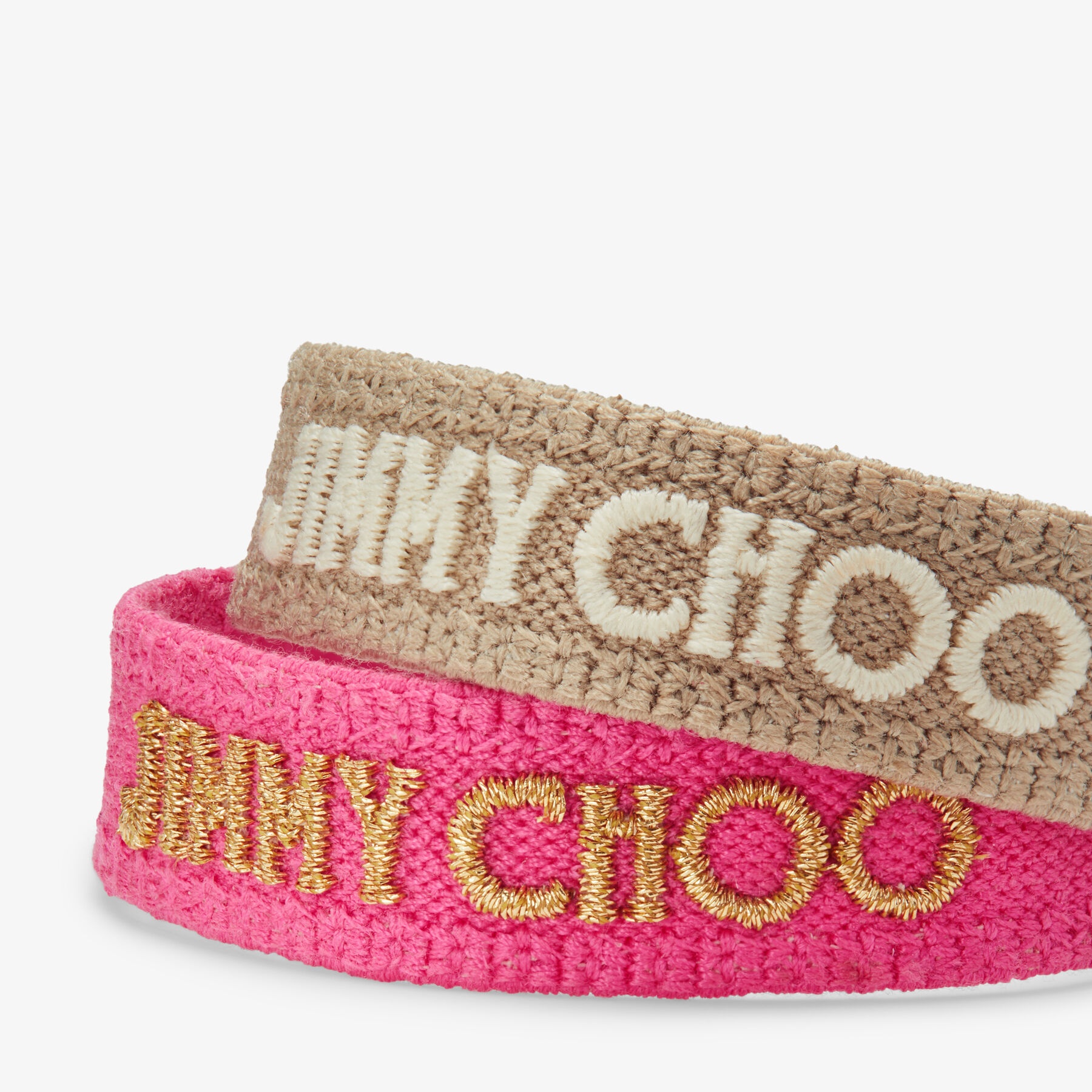 Beach Bracelet Set
Natural and Fuchsia Woven Fabric Bracelet Set - 5