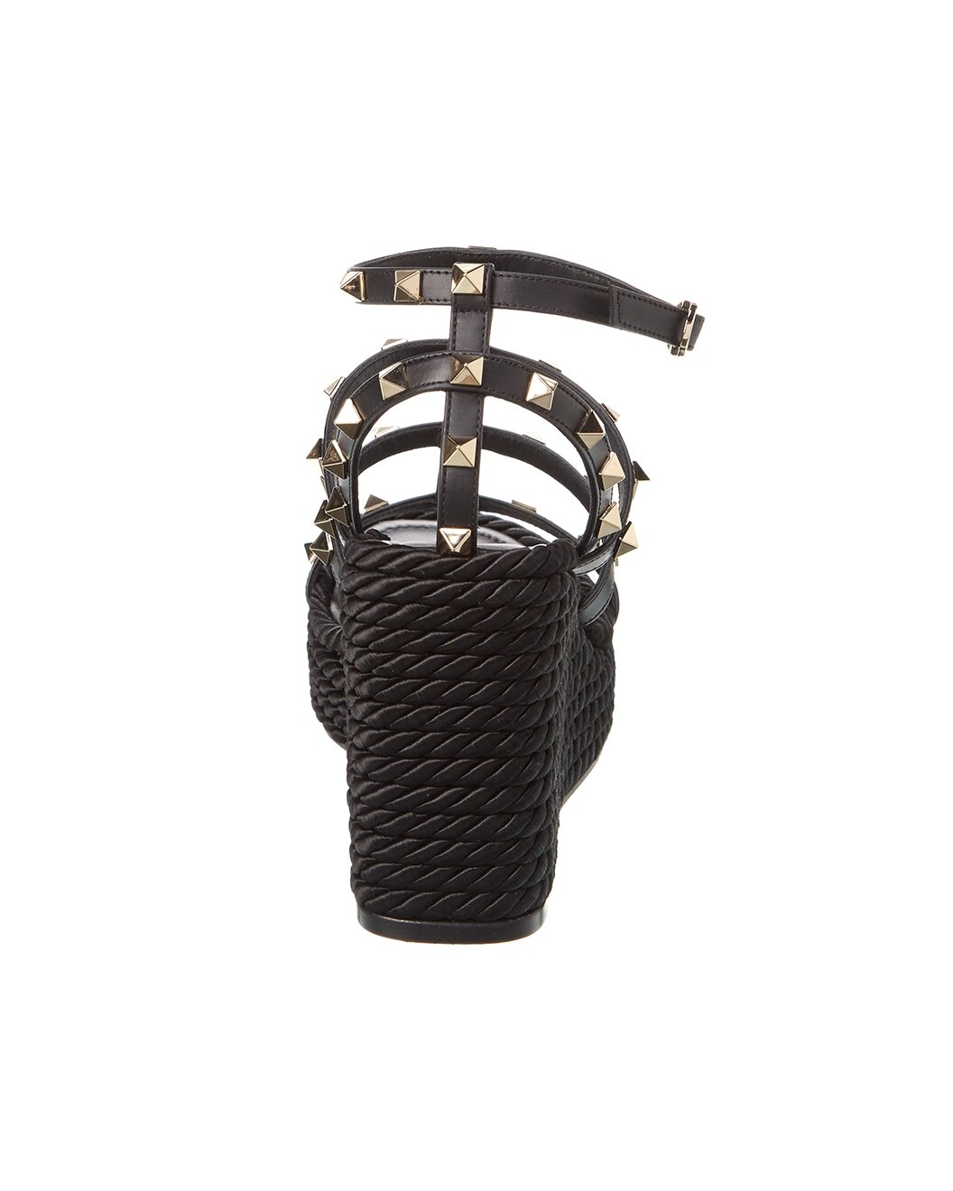 Valentino Rockstud 95 Leather Wedge Sandal - 3