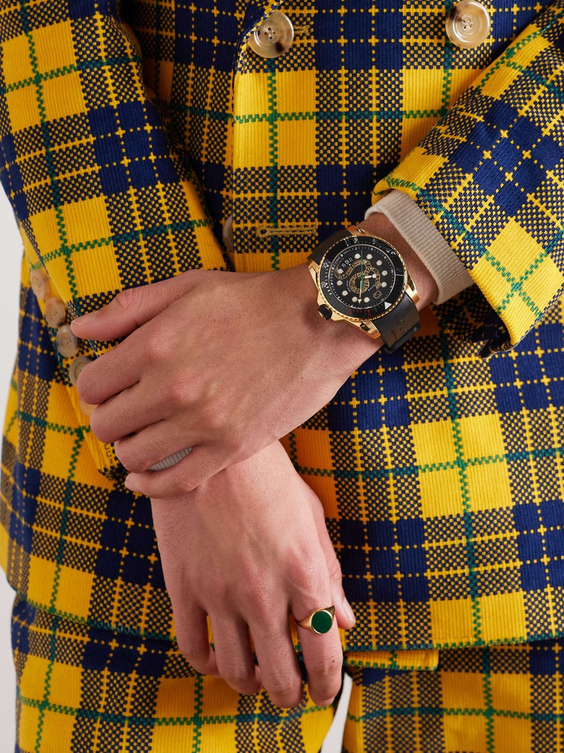 Dive 45mm Gold PVD-Coated Watch with Rubber Strap 2