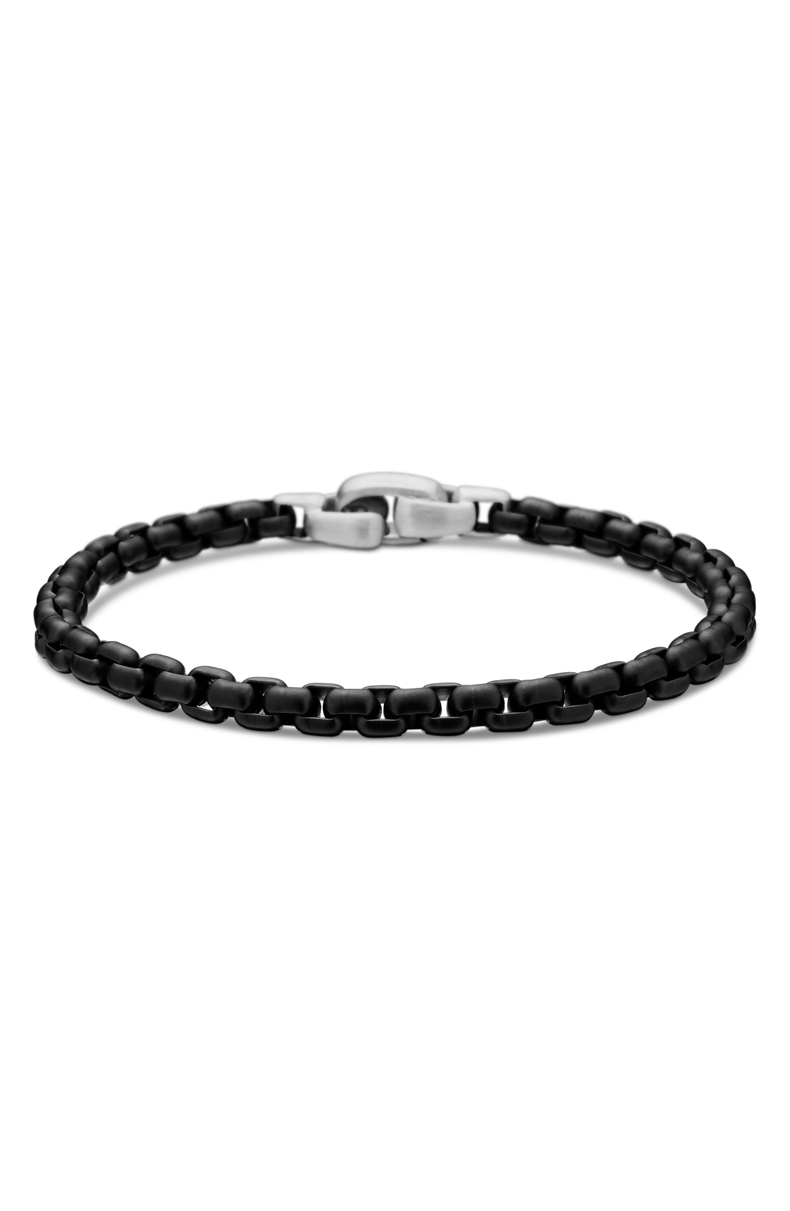 David Yurman Men's Box Chain Bracelet in Darkened Stainless Steel, 5mm at Nordstrom - 1