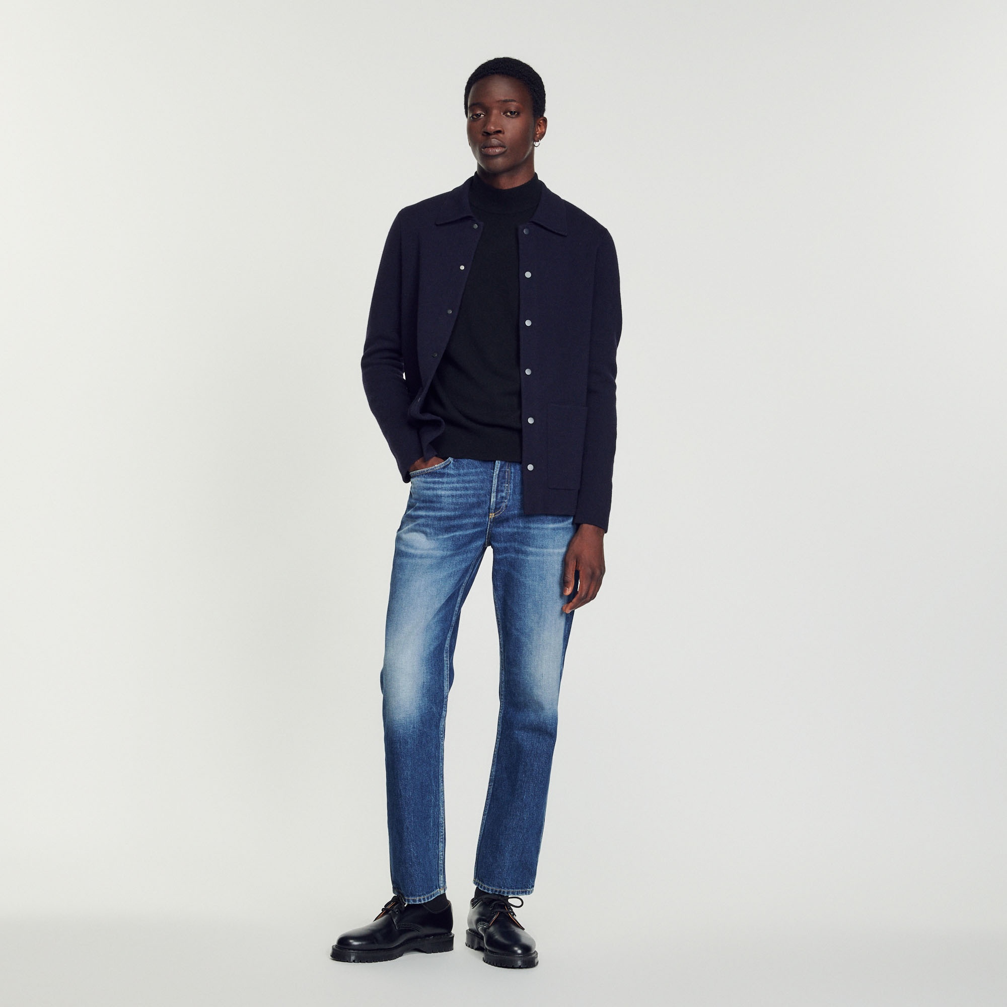 Cardigan with polo collar - 1