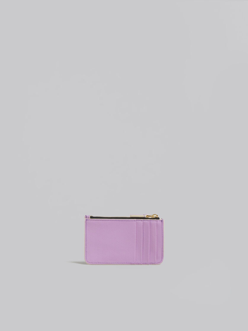LILAC SAFFIANO LEATHER CARD CASE - 3
