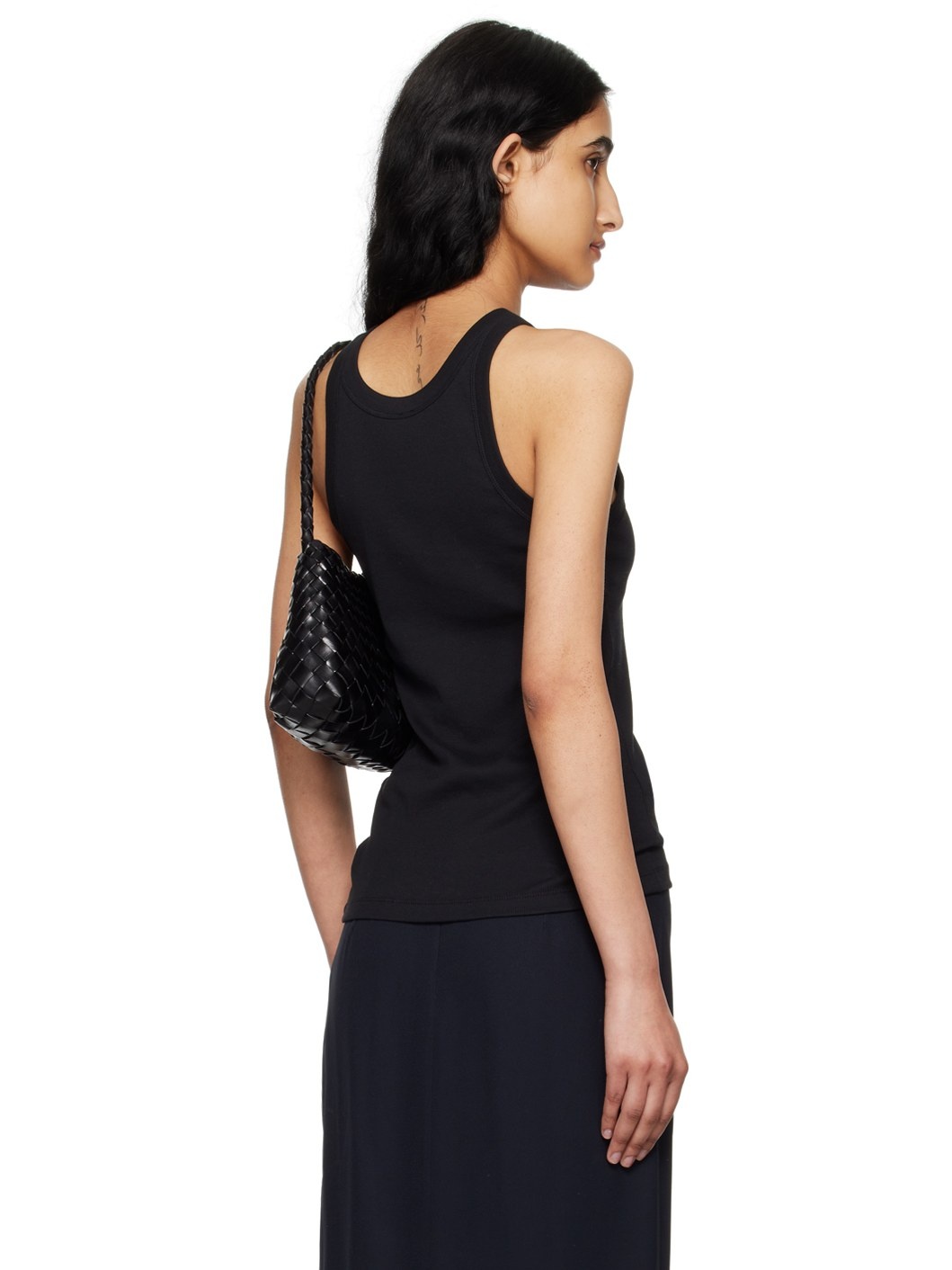 Black Curved Tank Top - 3