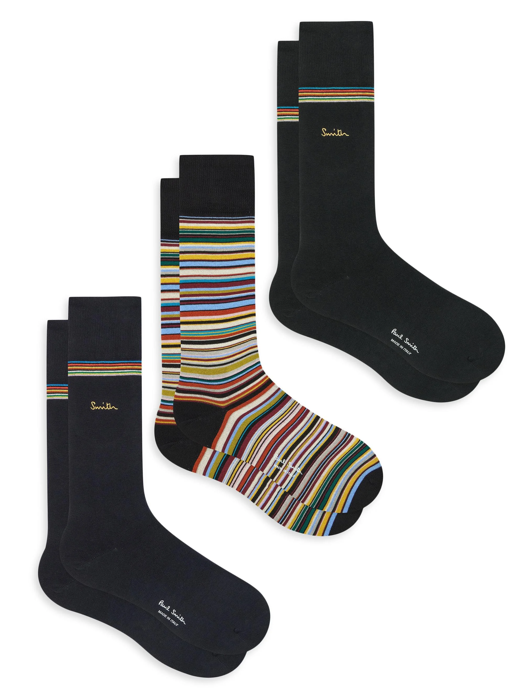 Men's Gold Signature 3-Pack Socks - Multi - 1