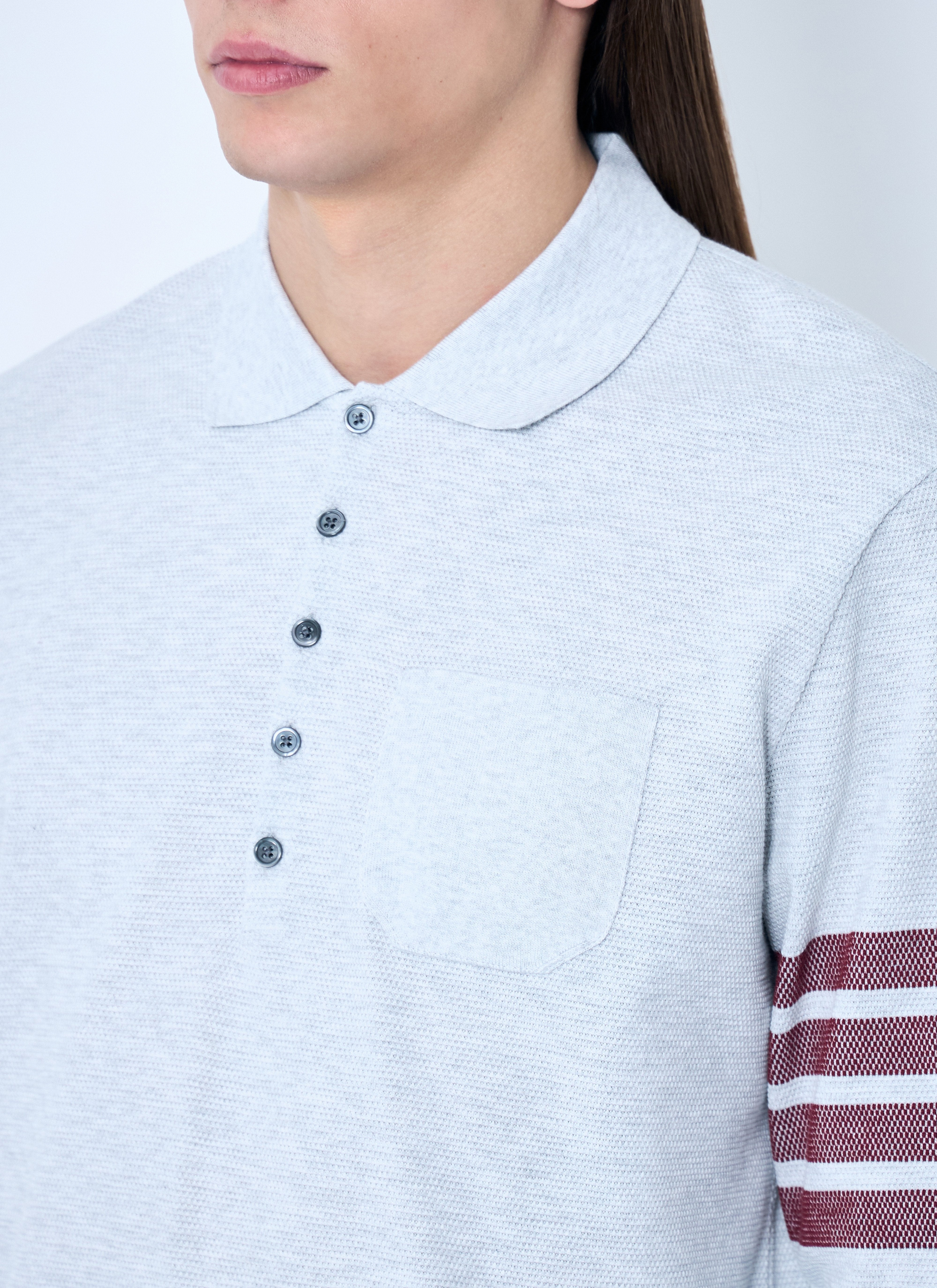 Thom Browne Men Four-Bar Polo Shirt - 5
