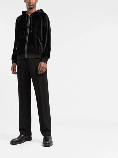 TOM FORD velour zipped hoodie outlook