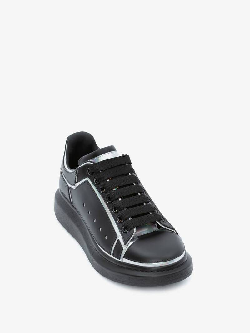 Alexander McQueen Oversized Sneaker in Black/silver outlook