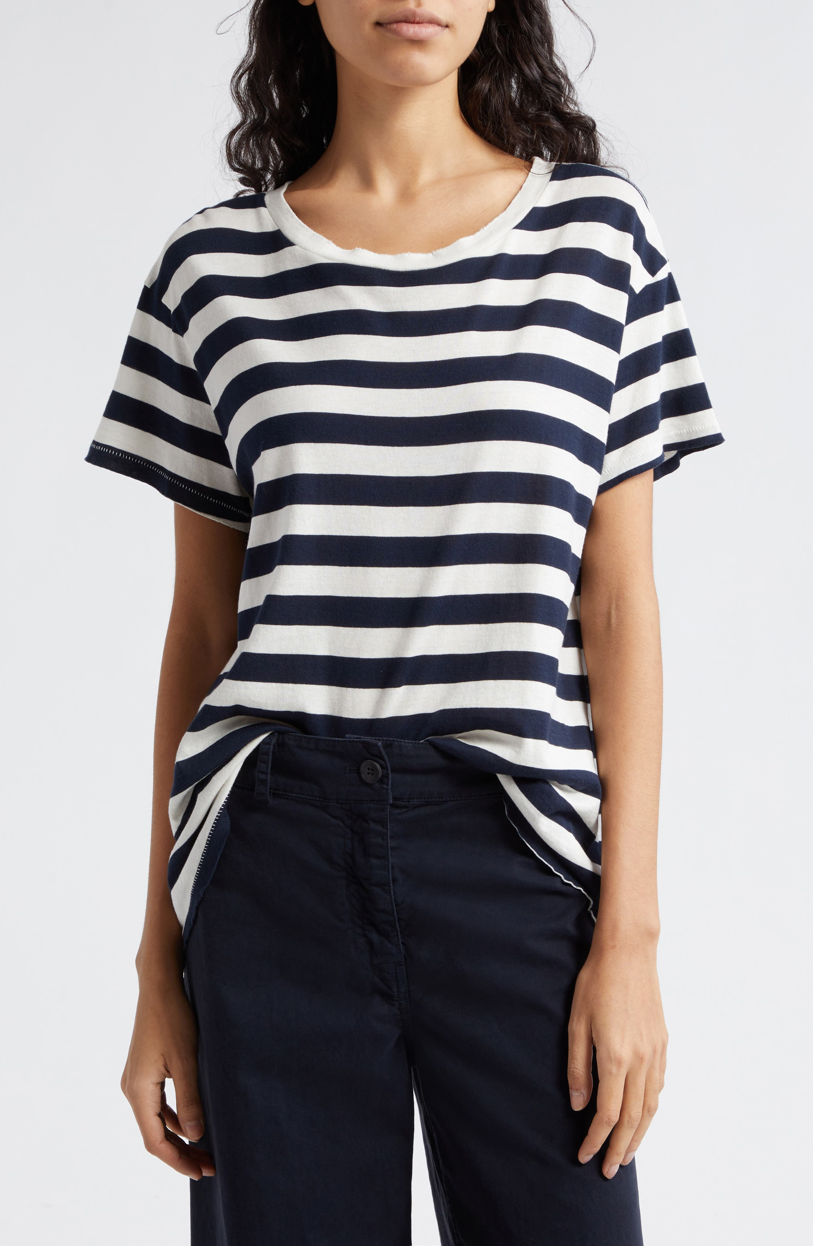 Brady Stripe Cotton T-Shirt - 1