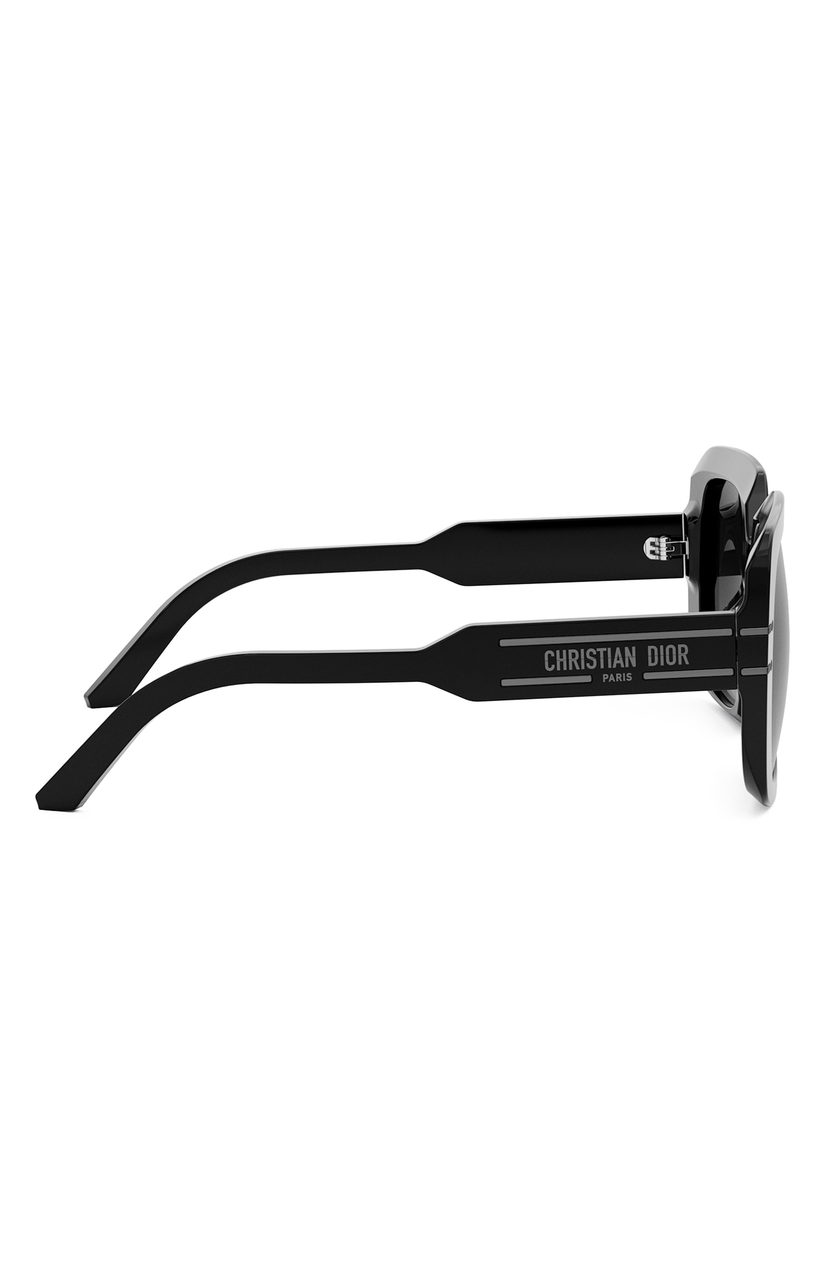 'DiorSignature S11I Gradient Square Sunglasses in Shiny Black /Gradient Smoke at Nordstrom - 7