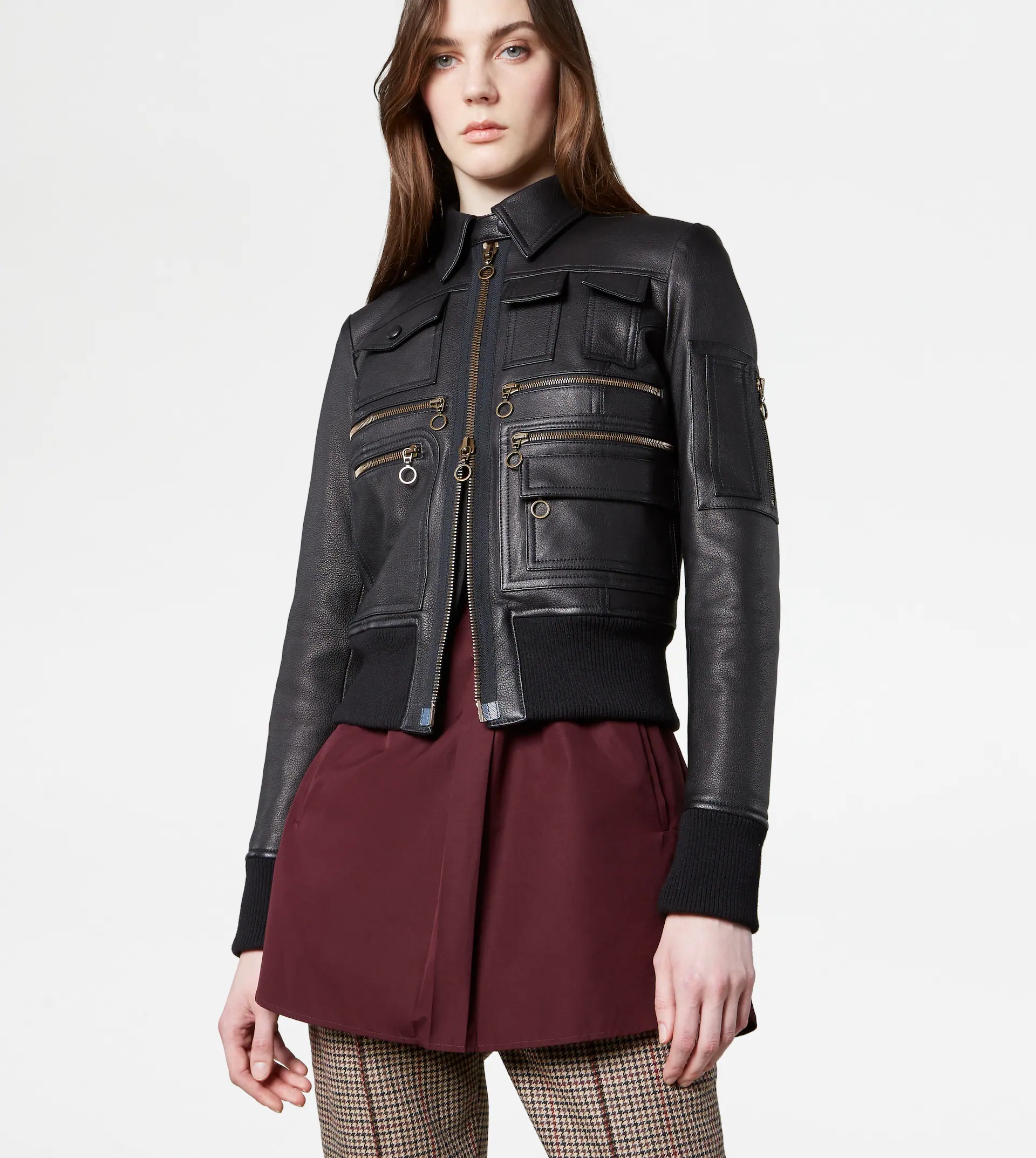 BOMBER JACKET IN LEATHER - BLACK - 6