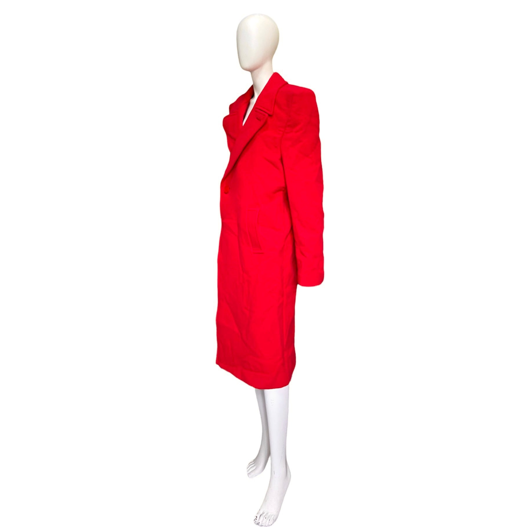 Balenciaga Ss19 runway 80s boxy shoulder red camel wool coat jacket 46 - 10