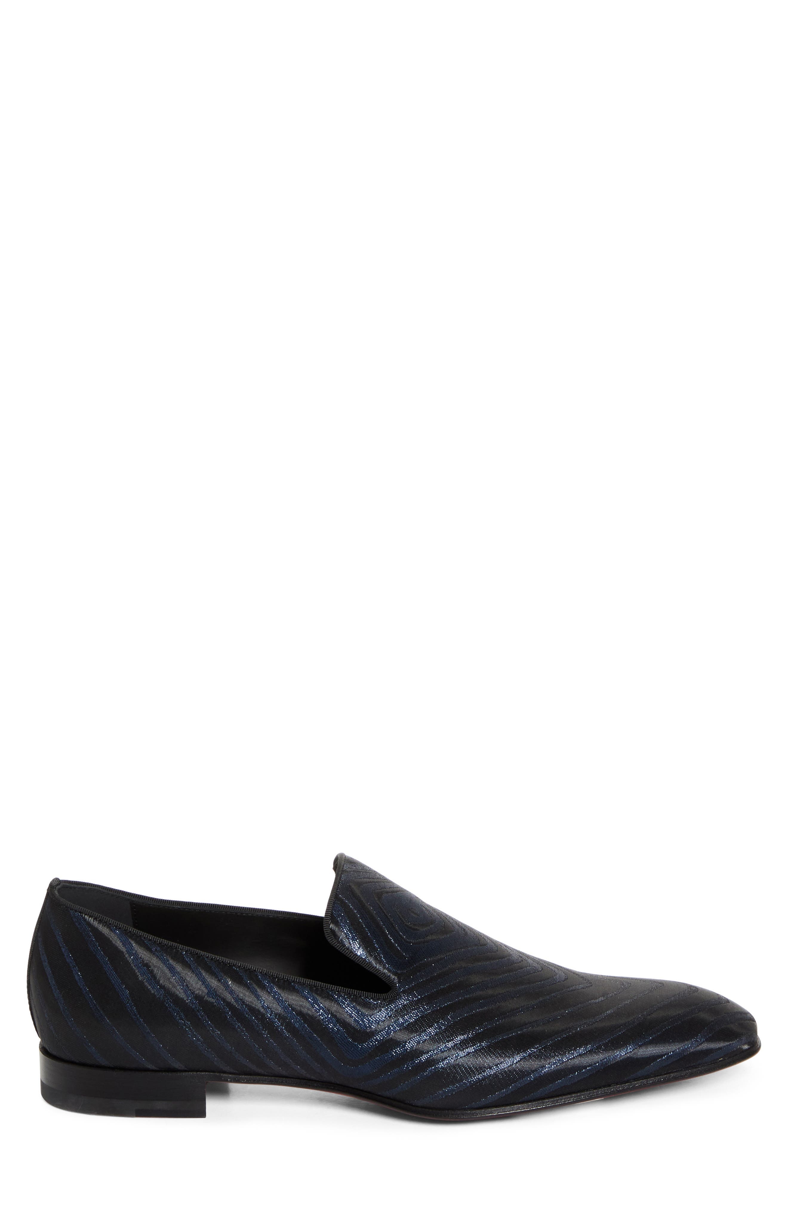 Christian Louboutin Dandelion Stripe Jacquard Venetian Loafer in Black Navy at Nordstrom - 3