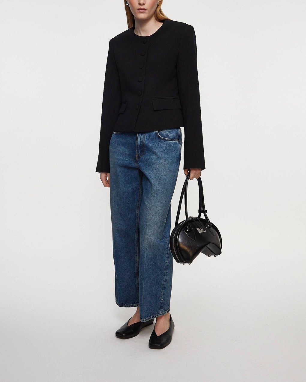 Jeans Cropped Vintage Blue Denim Blue - 3