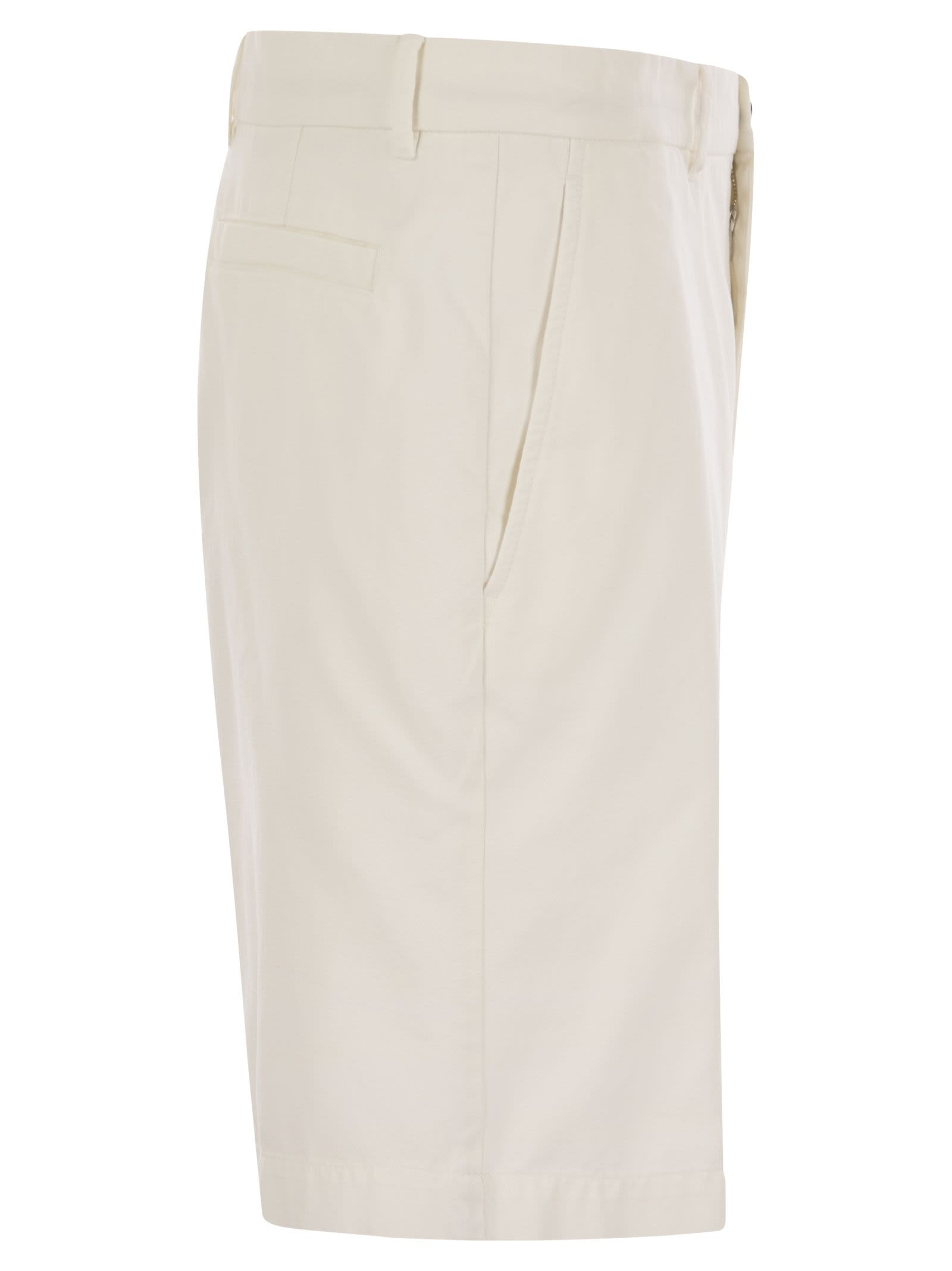 Brunello Cucinelli Men Cotton Gabardine Bermuda Shorts - 3