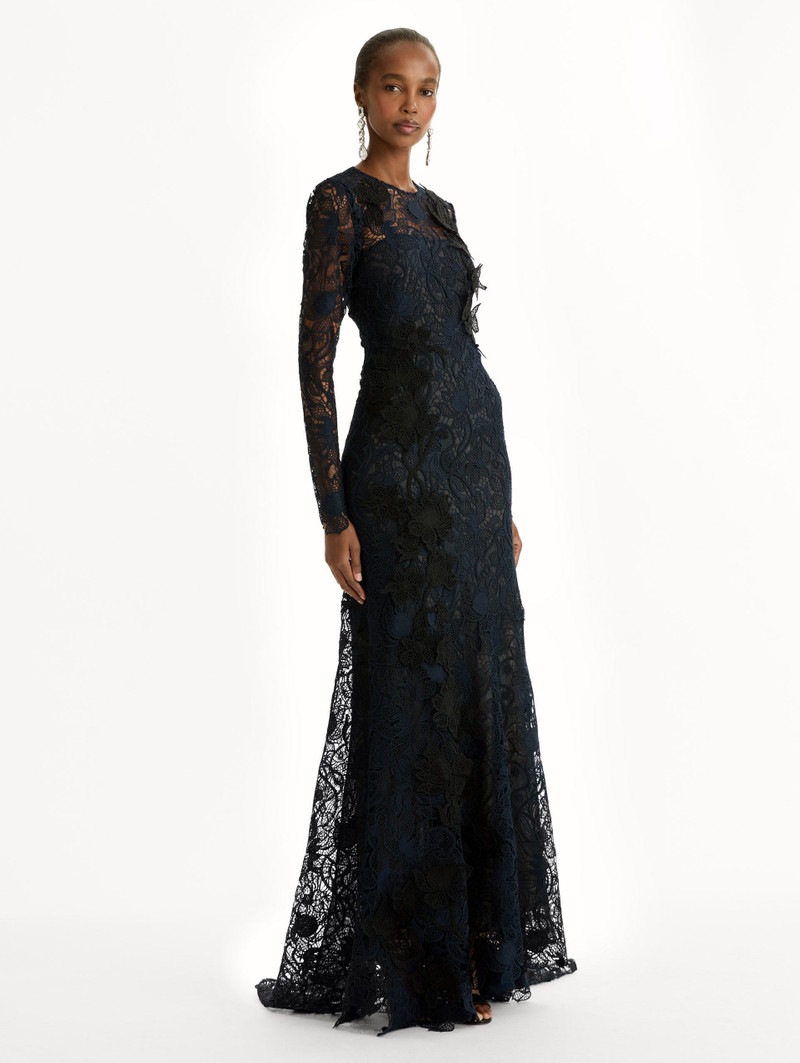 CORDED BOTANICAL GUIPURE GOWN 4