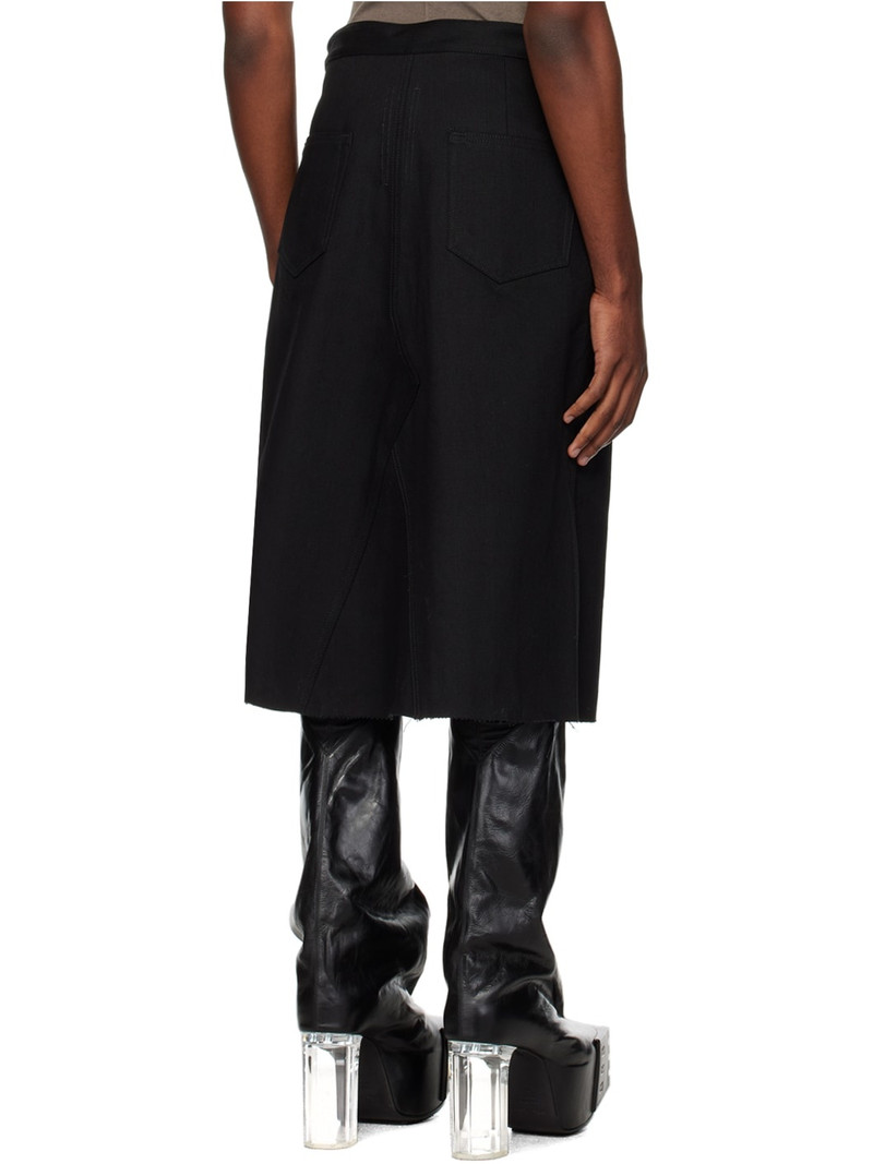 Black Godet Denim Skirt 3