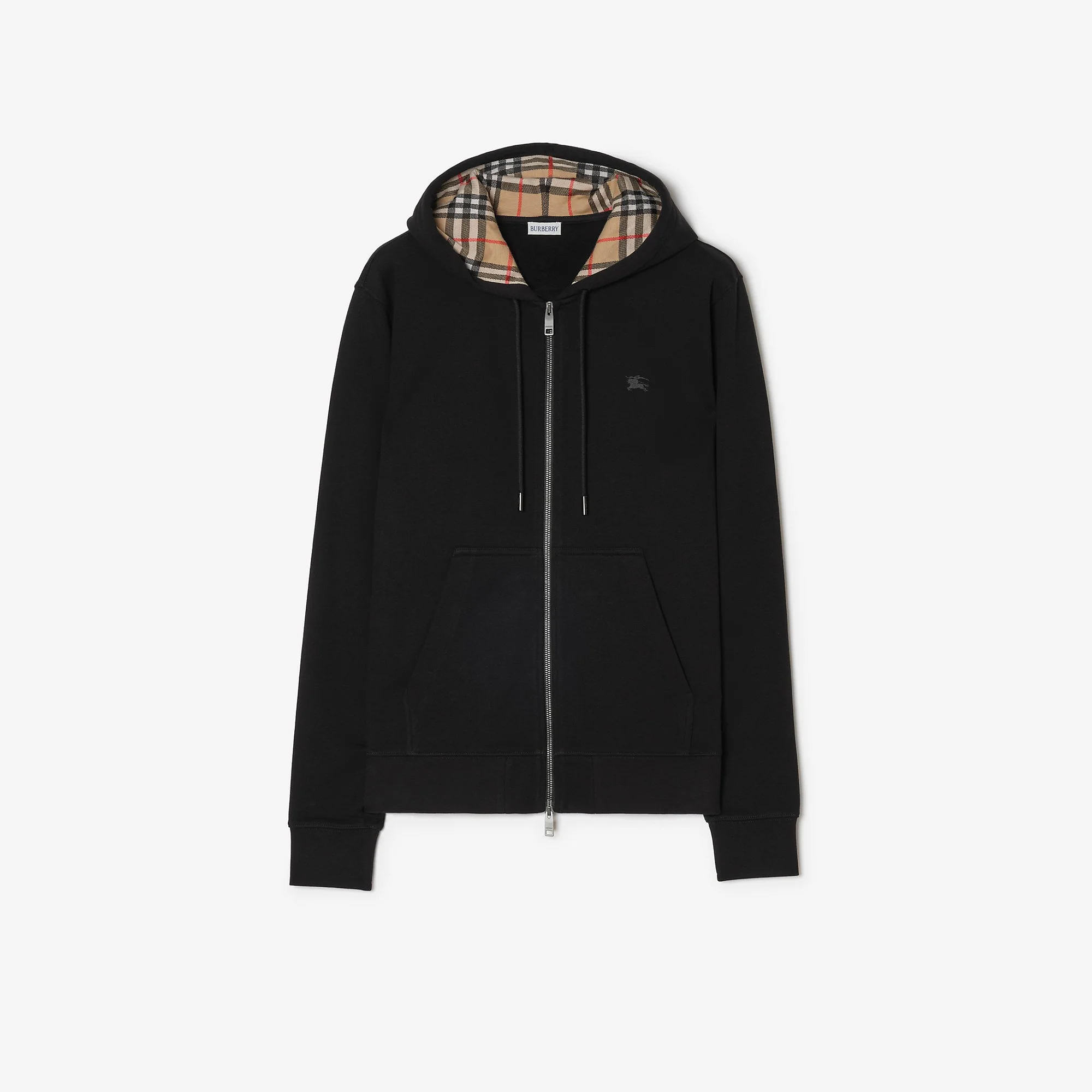 Check Hood Cotton Zip Hoodie - 1