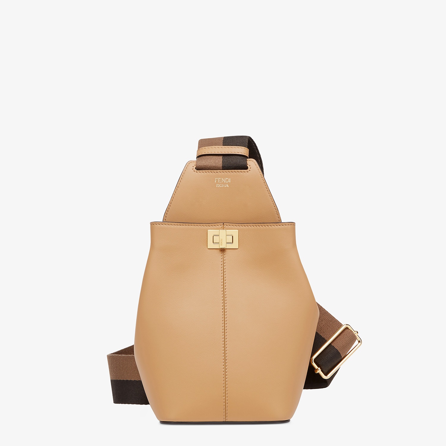 Beige leather mini-bag - 1