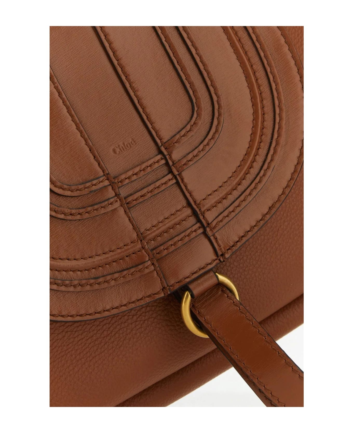 Brown Leather Marcie Clutch - 4