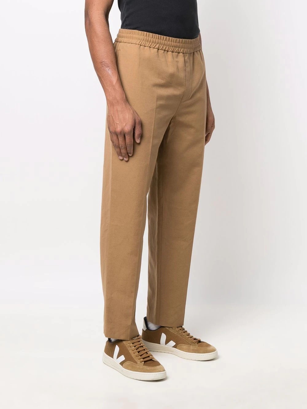 elasticated straight-leg trousers - 3