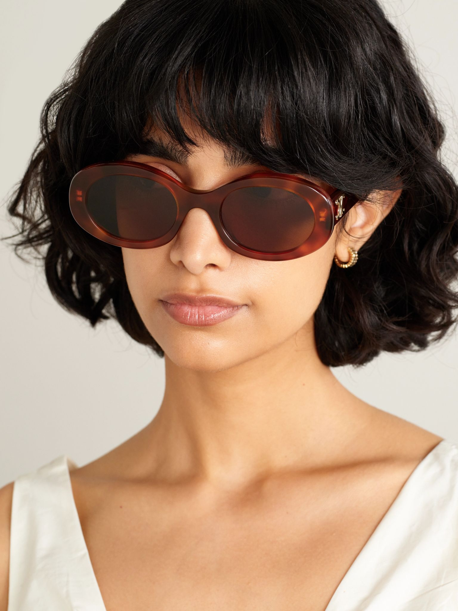 Triomphe oval-frame tortoiseshell acetate sunglasses Tortoiseshell - 2