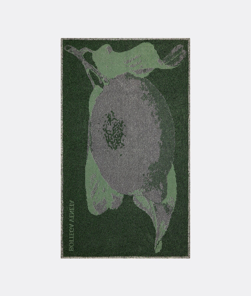 Bottega Veneta lemon jacquard cotton beach towel outlook