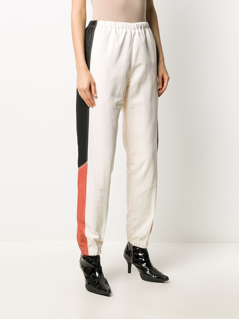 contrast panel cuffed trousers 3