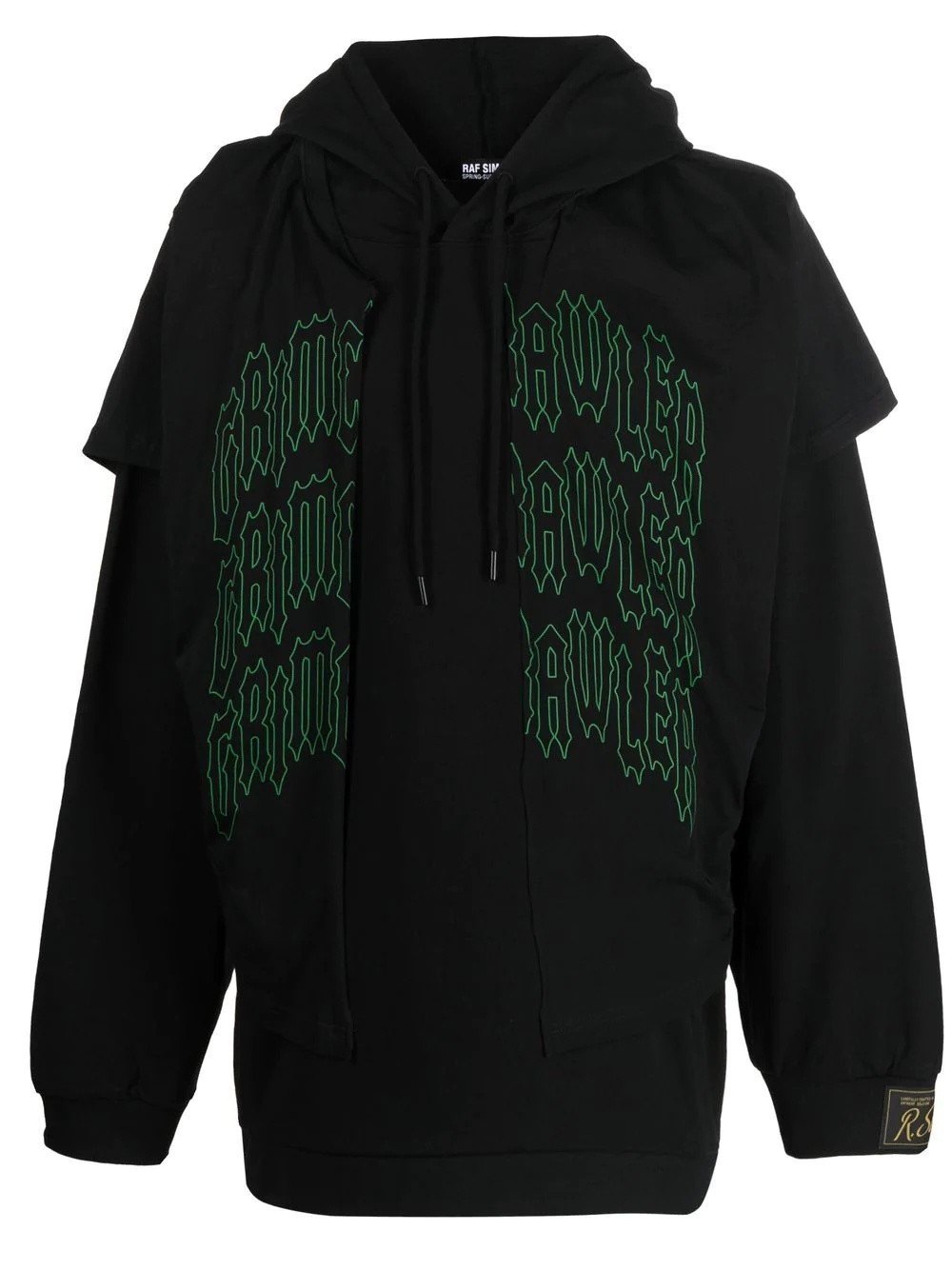 graphic-print layered hoodie - 1