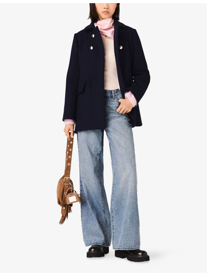 maje Collared Double-Breasted Wool-Blend Coat outlook